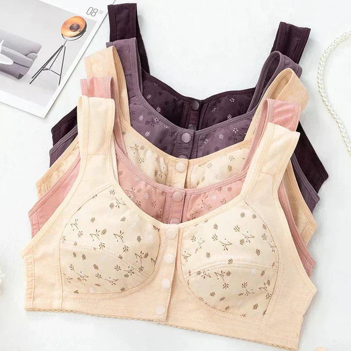 2025 New Anti Sagging Front Open Cooling Cotton Bra - My Store