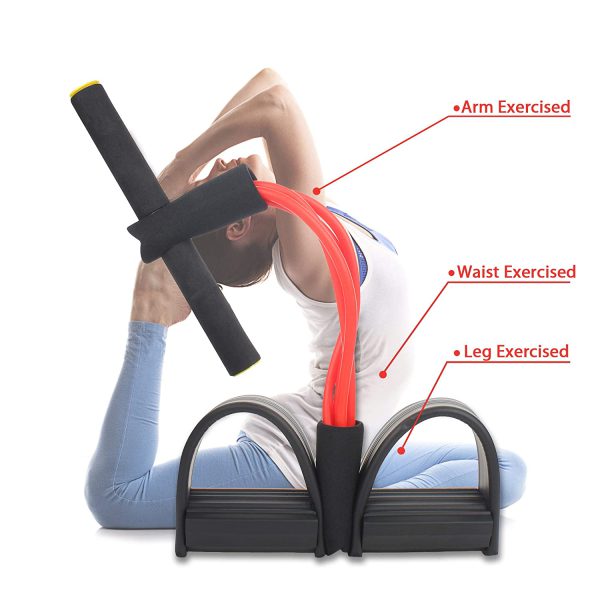 Foot Pedal Resistance Band Elastic Sit-up Pull Rope Yoga Fitness Gym - PAK BEAUTIFY