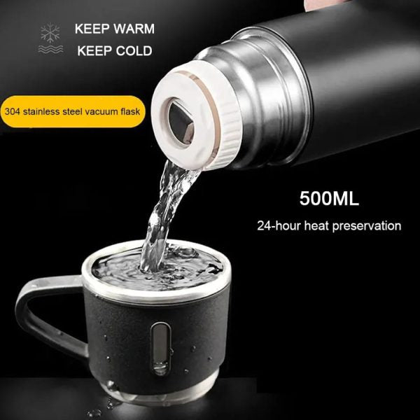 3-in-1 Vacuum Insulated Thermal Flask Set with Matching Cup Set - PAK