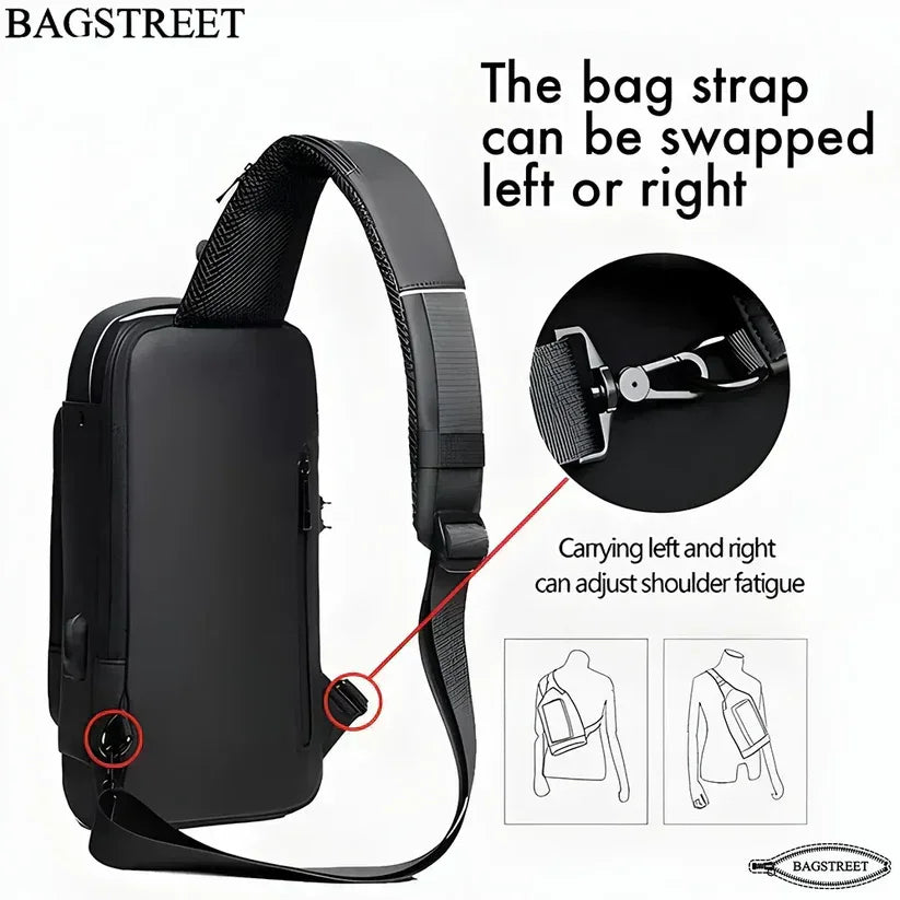 Chest Bag Multi function Cross-body Sport Running Travel Sling Pack Anti-theft For Men - PAK