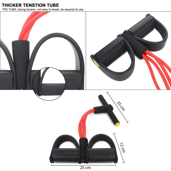 Foot Pedal Resistance Band Elastic Sit-up Pull Rope Yoga Fitness Gym - PAK BEAUTIFY