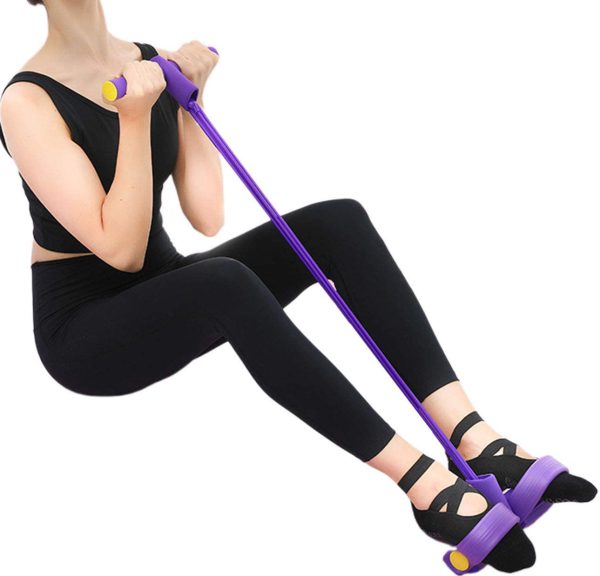 Foot Pedal Resistance Band Elastic Sit-up Pull Rope Yoga Fitness Gym - PAK BEAUTIFY