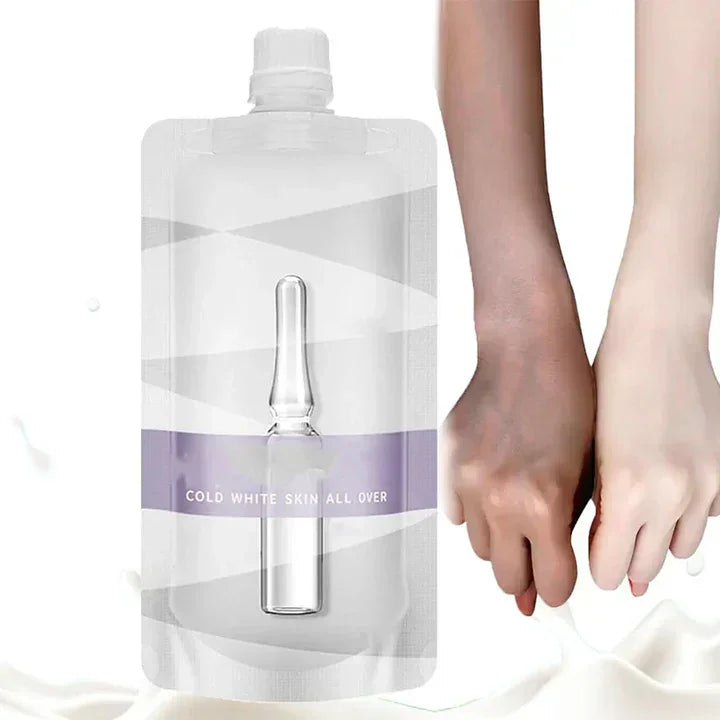 Pak Omenfee Brightening Skin Gel for men and women, featuring a sleek tube with a white and blue design.