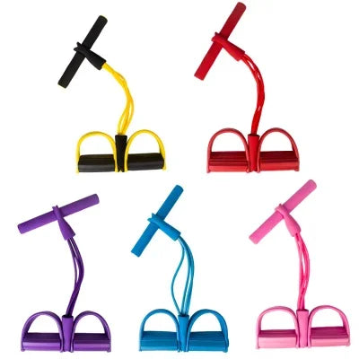 4-Tube Pedal Pull Rope Elastic Resistance Band for Home Fitness - PAK