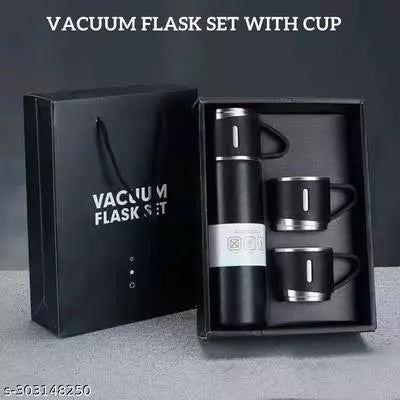 3-in-1 Vacuum Insulated Thermal Flask Set with Matching Cup Set - PAK