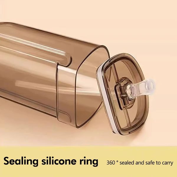 600ml-Bus Shaped Water Bottle With Straw & Strap - PAK